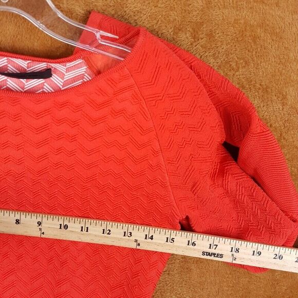 ALEXANDER WANG Womens Sweater XS Red Pullover Chevron Heavy Knit Stretch - Picture 4 of 6